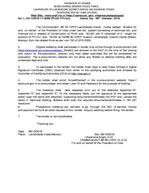 Invitation to tender