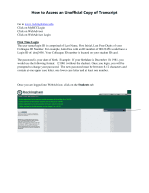 Fillable Online How to Access an Unofficial Copy of Transcript Fax ...