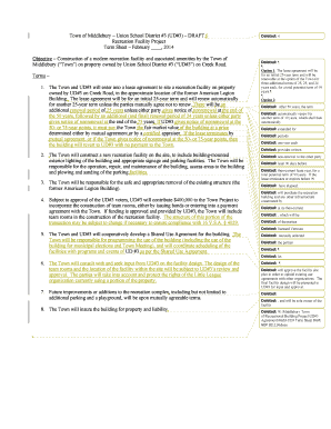 History sheet format - Town - UD #3 Term Sheet - Draft 6 1 NDP redline compare with 2-11-14.doc - townofmiddlebury