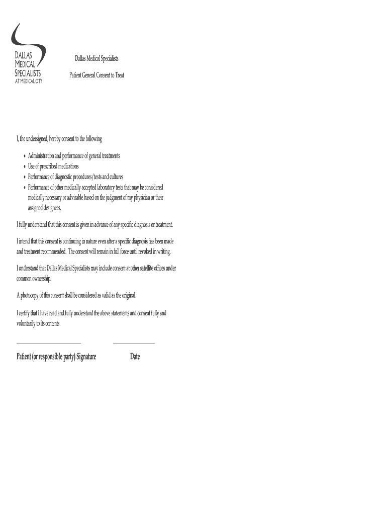 Fillable Online Dallas Medical Specialists Fax Email Print pdfFiller