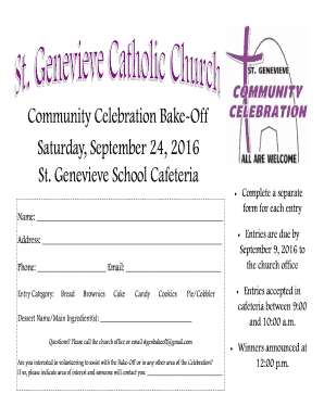 Bake Off Flyer - St. Genevieve Catholic Church