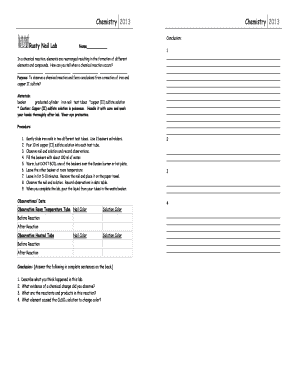 Soccer formation template word - Copper Sulfate and Iron Lab Chem 2013