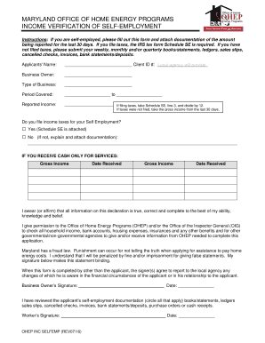 Selfemployment income verification form