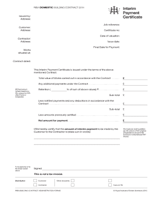 RIBA Domestic Building Contract 2014 Interim Payment