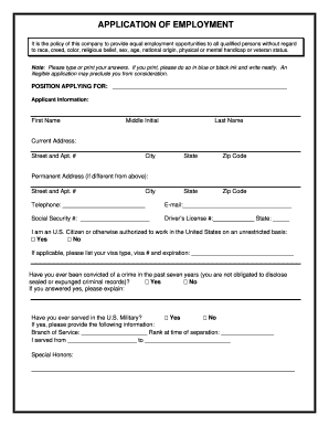 BCI Employment Application - word format