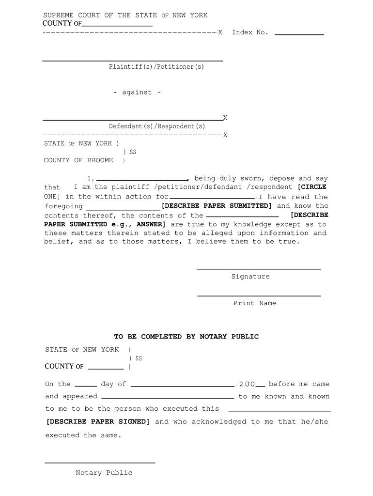 Fillable Online nycourts , being duly sworn, depose and say Fax Email