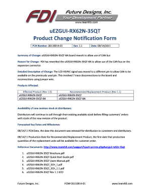 uEZGUI-RX62N-35QT Product Change Notification Form