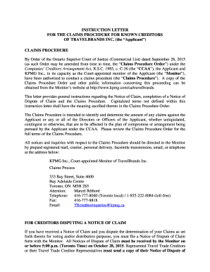 INSTRUCTION LETTER FOR THE CLAIMS PROCEDURE ... - KPMG