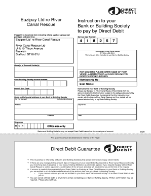 Direct Debit Form - River Canal Rescue - rivercanalrescue co