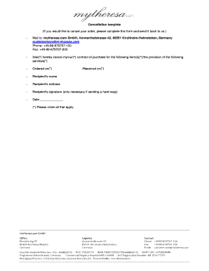 fillable cancellation list template edit online download samples