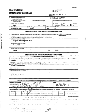 FEC FORM 2 - Federal Election Commission