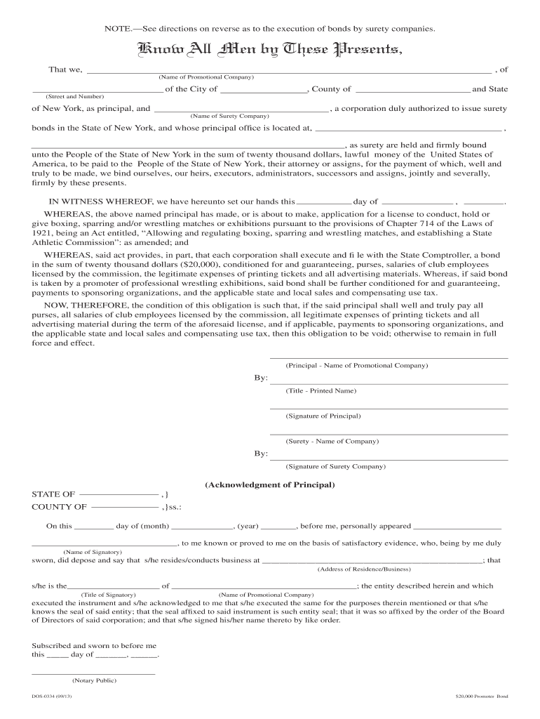 Fillable Online dos ny Know All Men by These Presents - New York State ...