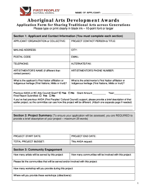 Event planning template - Aboriginal Arts Development Awards - fpcc.ca