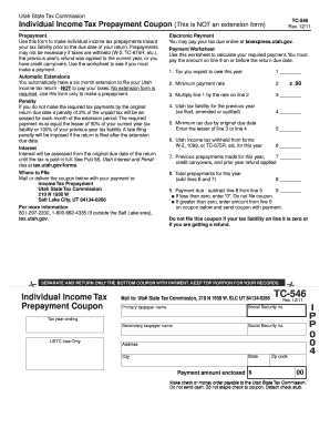 TC-546, Individual Income Tax Prepayment Coupon