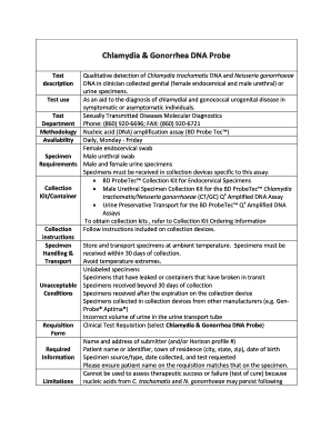Fillable Online Chlamydia & Gonorrhea DNA Probe - ct Fax Email Print ...