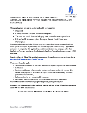 Fillable Online medicaid ms COVERAGE) Fax Email Print - pdfFiller