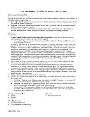 Business letter example for students - Business, Marketing and Management Assessments aligned to Social Science - Performance Standard 15C.J - isbe