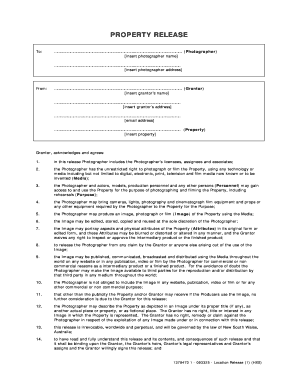 Property Release Form
