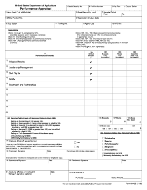 Va performance appraisal examples - AD435 Performance Appraisal Form Supervisory - AgLearn - aglearn usda