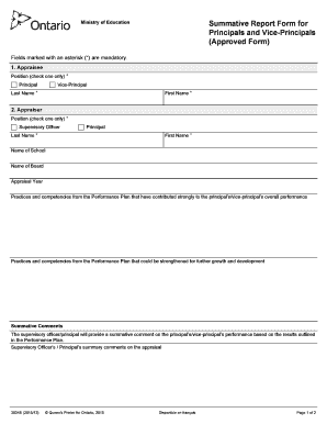 Summative Report Form for Principals and Vice-Principals (Approved Form). Summative Report Form for Principals and Vice-Principals (Approved Form) - edu gov on