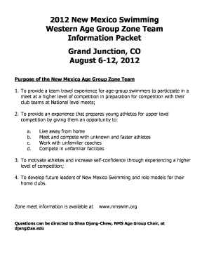 Western Age Group Zone Team