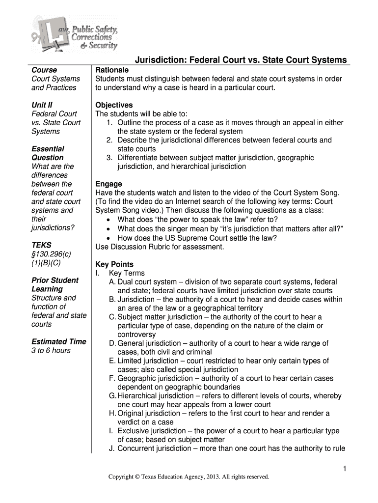 Fillable Online Jurisdiction: Federal Court vs Fax Email Print - pdfFiller