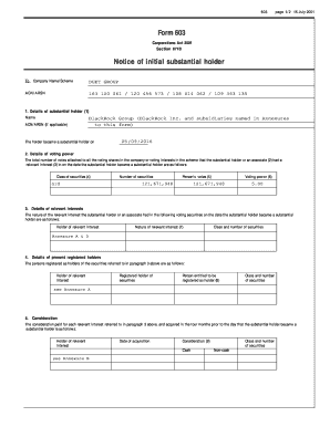 Form 603 - aspecthuntley.com.au