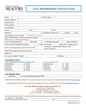 2016 MEMBERSHIP APPLICATION - wcr.org