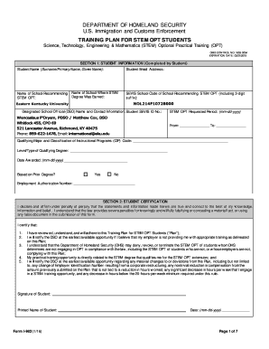 Employee training form - TRAINING PLAN FOR STEM OPT STUDENTS - international eku