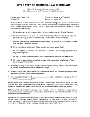Fillable Online Affidavit Common-Law Marriage (2015) Fax Email Print ...