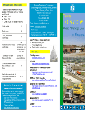 Trucking OSOW in MN Brochure, Rev Feb 2011. Trucking OSOW in MN - dot state mn