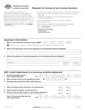 Request for review of tax invoice decision - ato gov