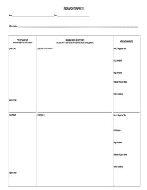 Project summary example - The Research Template provides the structure for students to define ... - parkdalesc vic edu