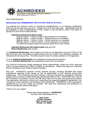 Membership Letter & Form 2014-15 - ACHRO/EEO