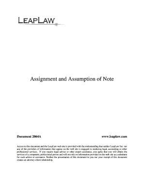 Fillable Online ASSIGNMENT OF NOTE Fax Email Print - pdfFiller
