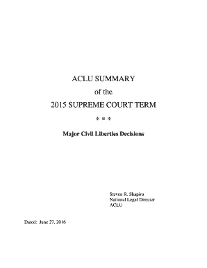 Fillable Online ACLU SUMMARY Fax Email Print - pdfFiller