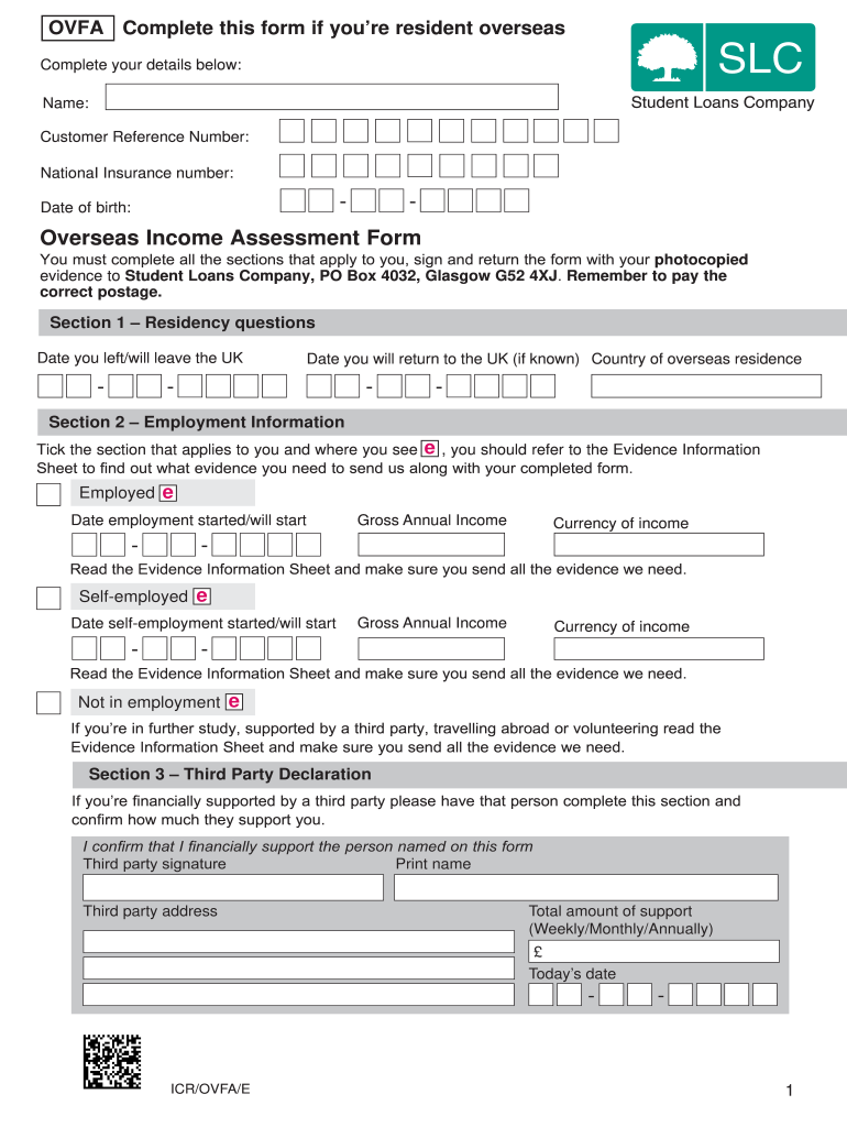 overseas income assessment form Preview on Page 1