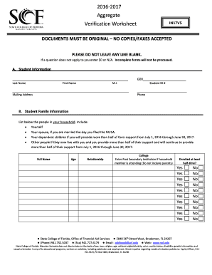 10th step inventory worksheet - V-5 Independent Verification Worksheet - State College of Florida - scf