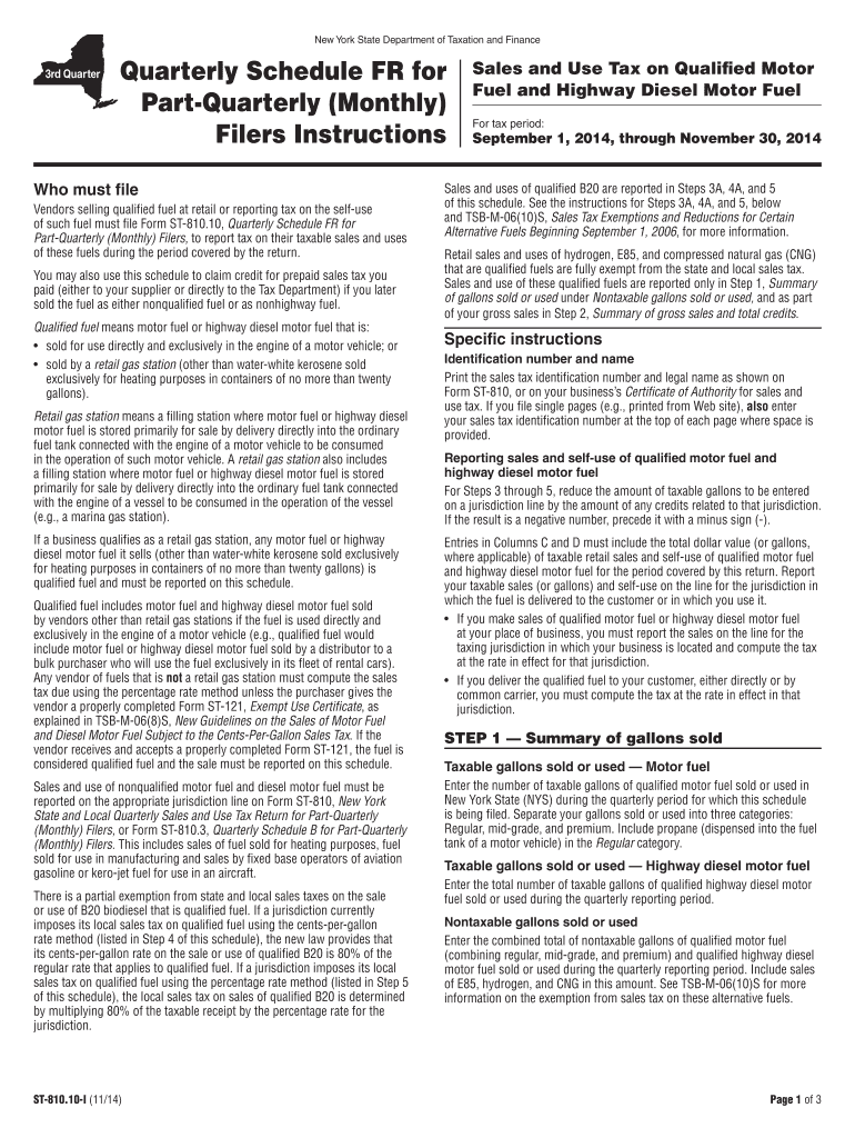 Fillable Online tax ny Form ST-810.10-I - tax ny Fax Email Print ...