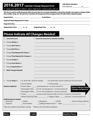 2017 Calendar Change Request Form - stjamesge