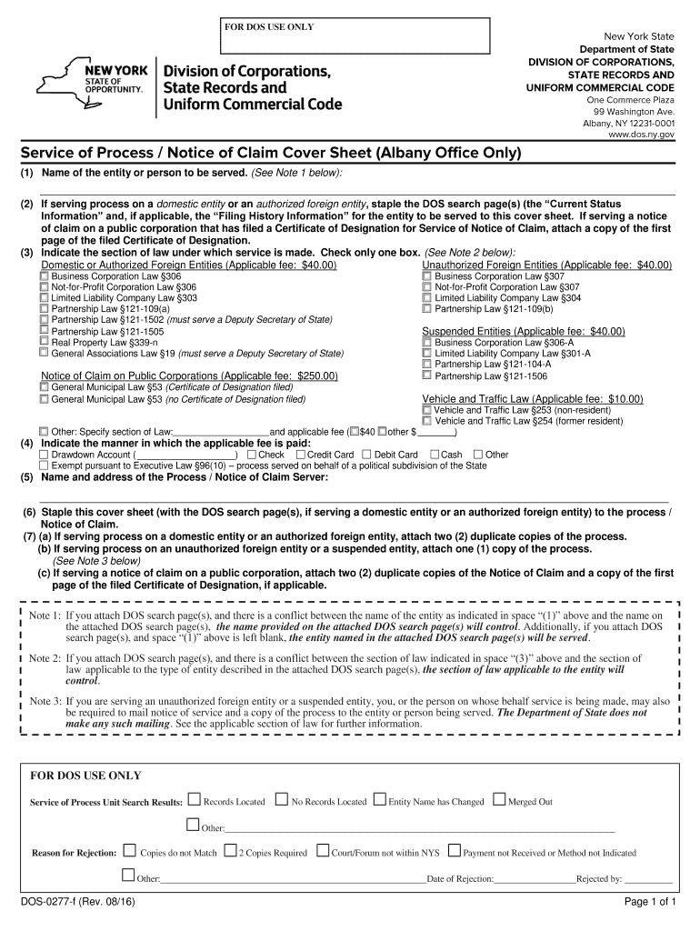 Fillable Online dos ny FOR DOS USE ONLY Fax Email Print - pdfFiller