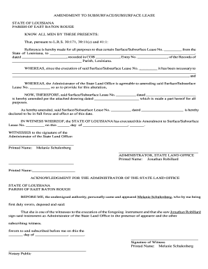 Certificate of tenant - AMENDMENT TO SUBSURFACE/SUBSURFACE LEASE - doa la