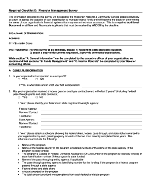 Wisconsin Financial Management Survey