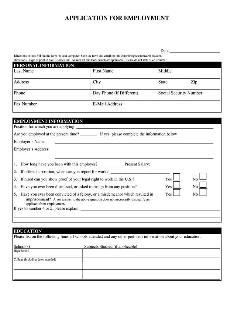 Fillable Online P99 Blank Application For Employment Custom Fax Fillable online p99 blank application for employment custom fax