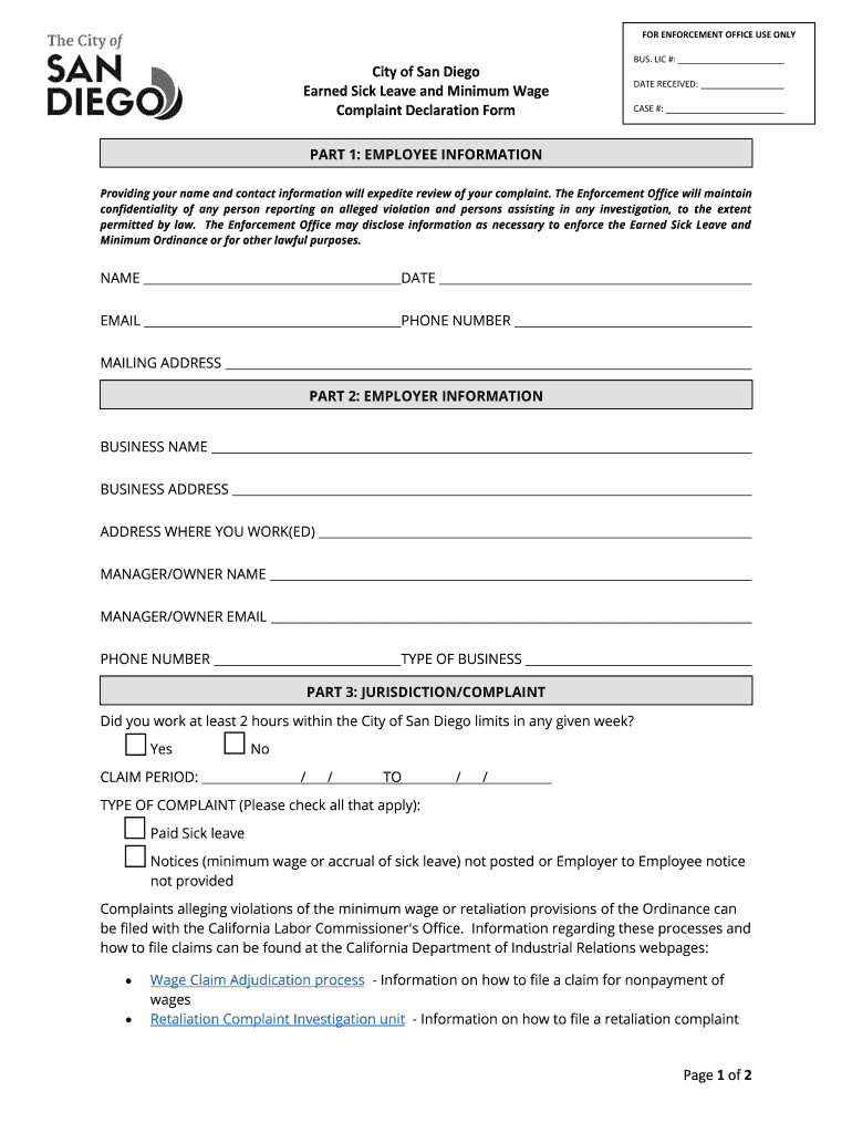 FOR ENFORCEMENT OFFICE USE ONLY Preview on Page 1