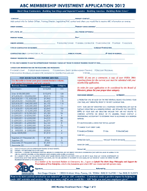 ABC MEMBERSHIP INVESTMENT APPLICATION 2012