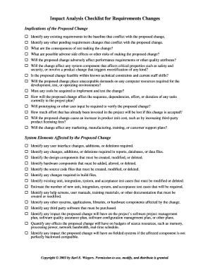 Impact Analysis Checklist for Requirements Changes.doc