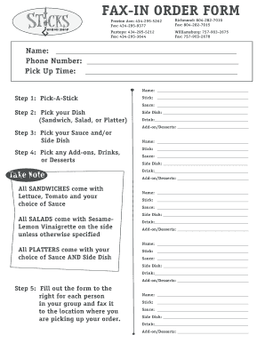 subway fax order form pdf