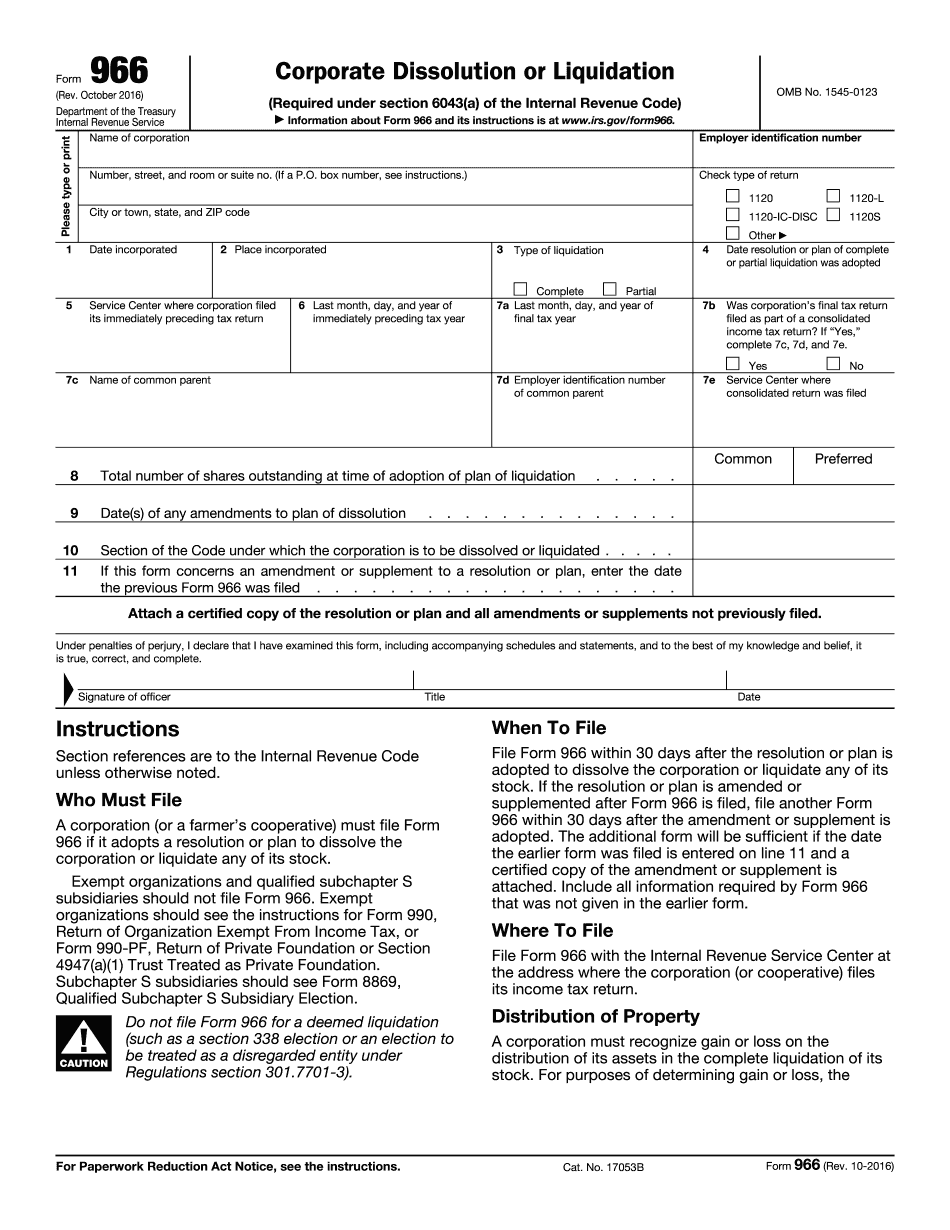 Form 966 penalty