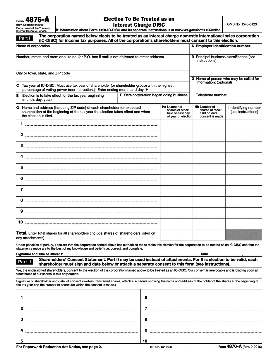 Add Notes To Form 4876-A
